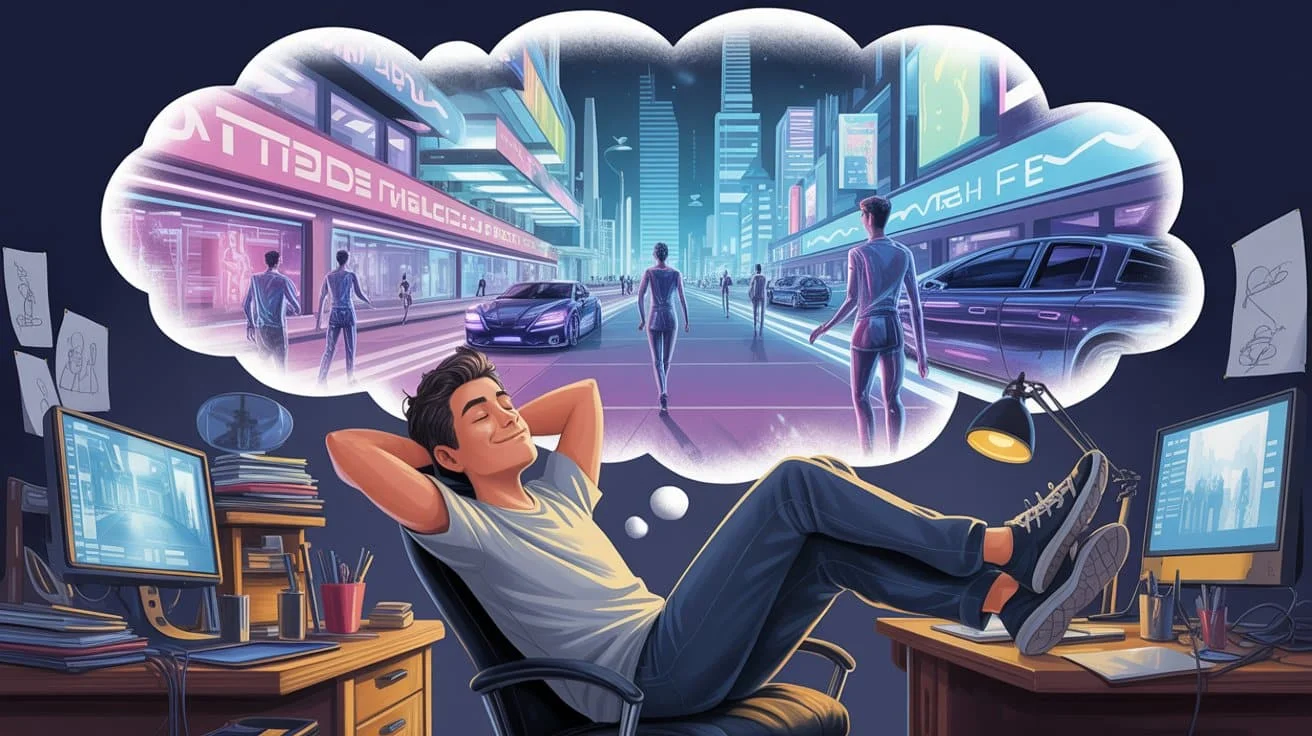 a young man imagines the movie he wants to create.